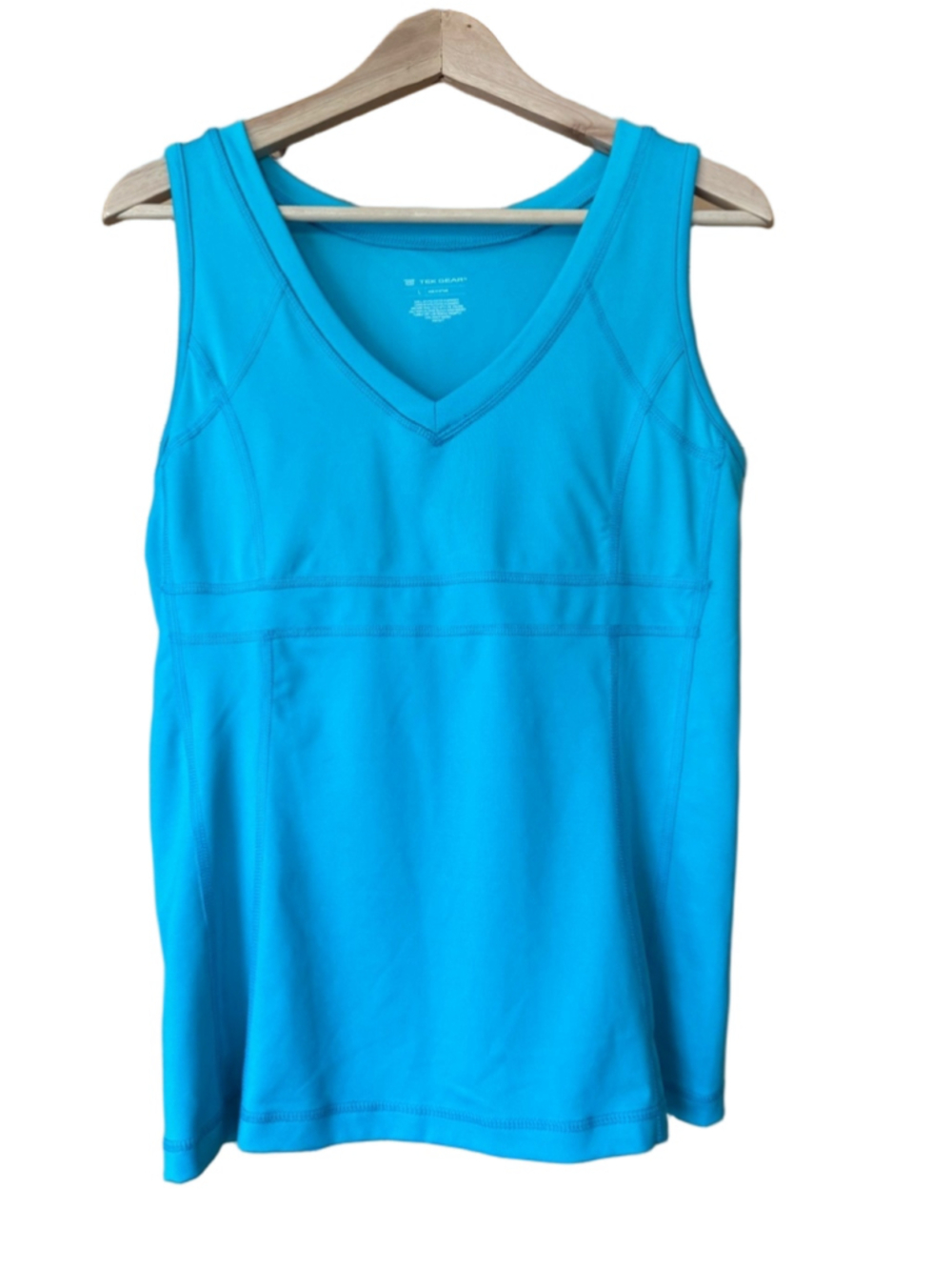 Tek Gear Bright Teal Performance Tank Top with Shelf Bra size large